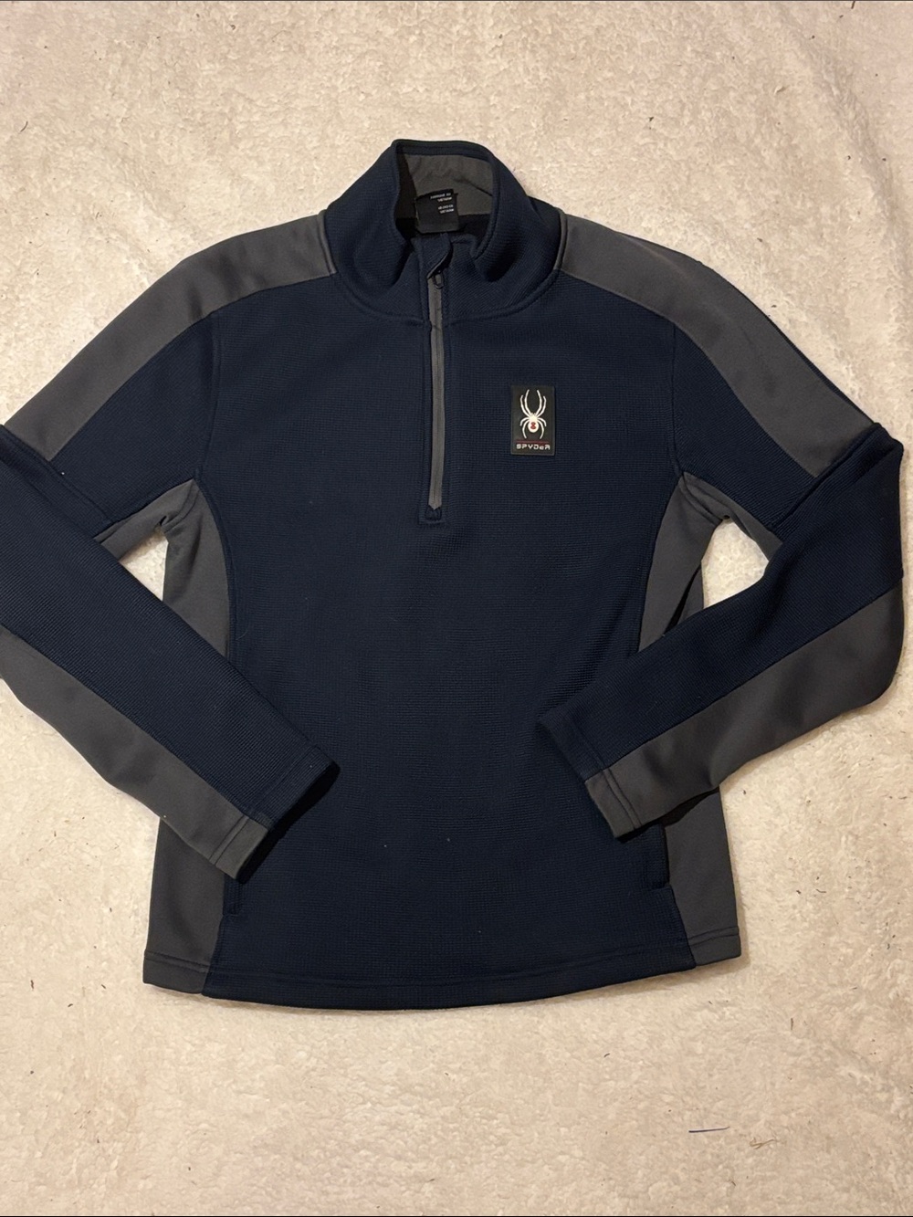 Spyder Men's Mendoza Navy and Gray Half-Zip Performance Jacket